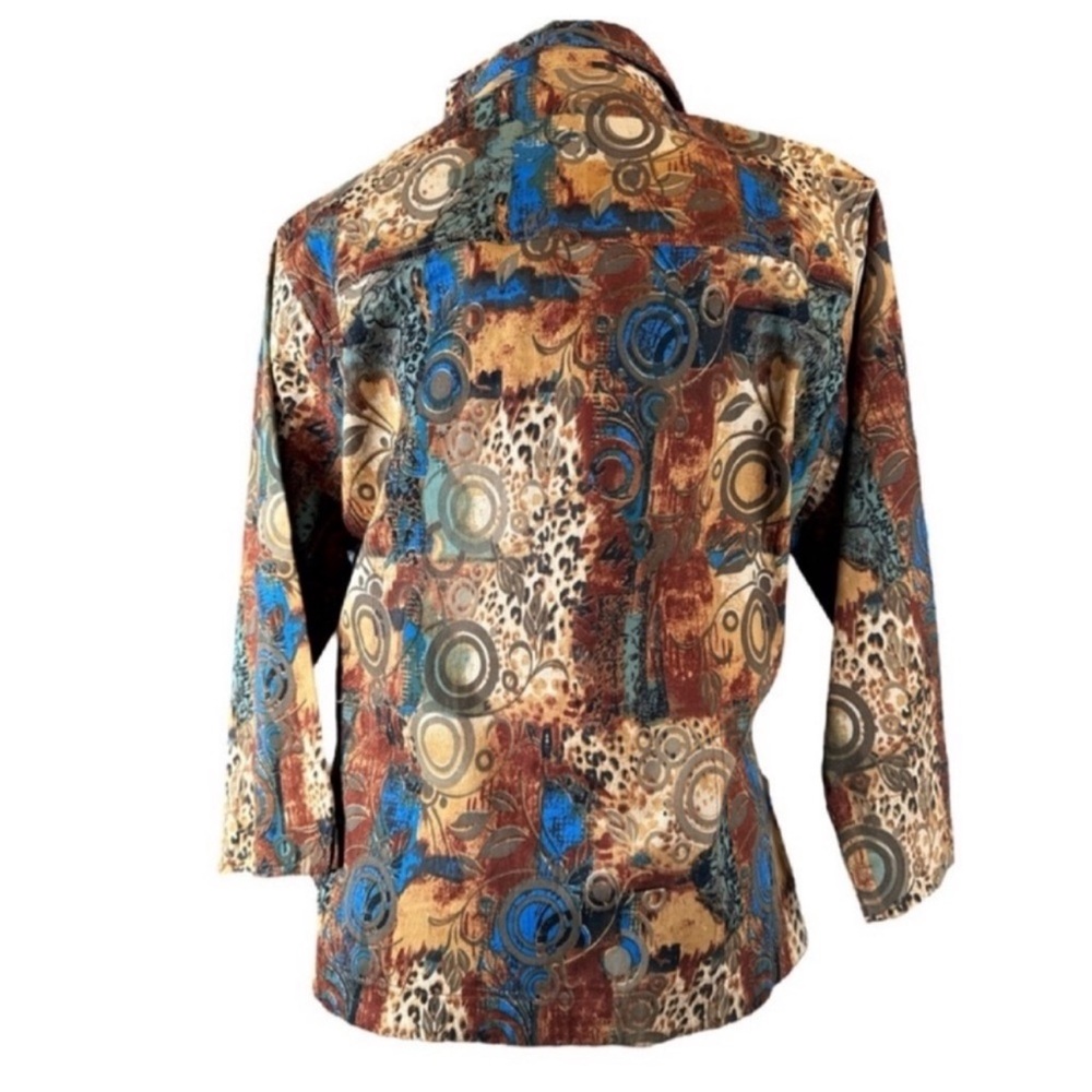 Kaktus Rust Multicolor Jacket, Button Front, Slit… - image 2